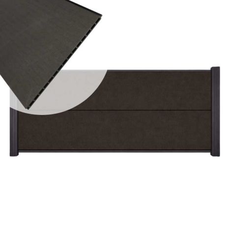 Zelfbouw schutting composiet Mix & Match antraciet - antraciet alu accessoires (180x90 cm)