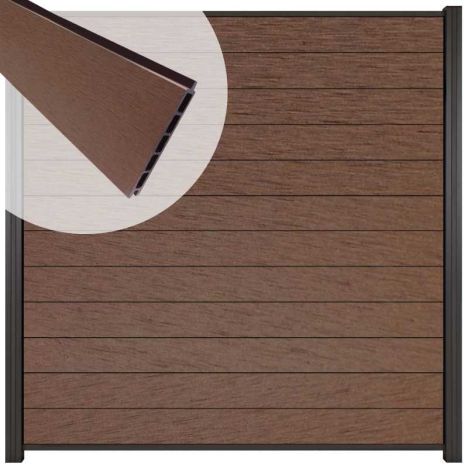 Schutting composiet Mix & Match donkerbruin - antra (180 x 180 cm)