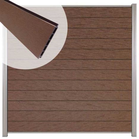 Schutting composiet Mix & Match donkerbruin - blank (180 x 180 cm)