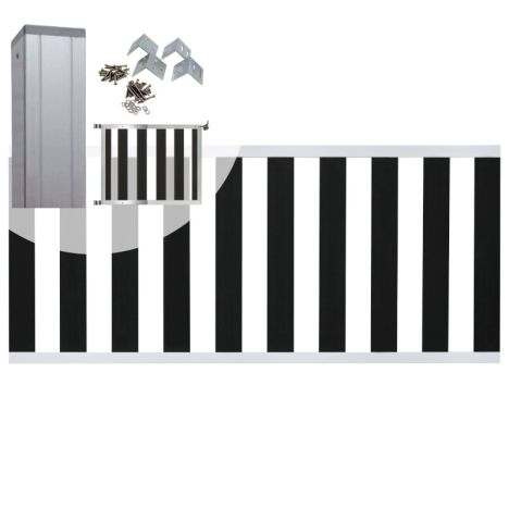 Tuinhek met poort set composiet antraciet Design met blank alu frame (4,88 mtr)