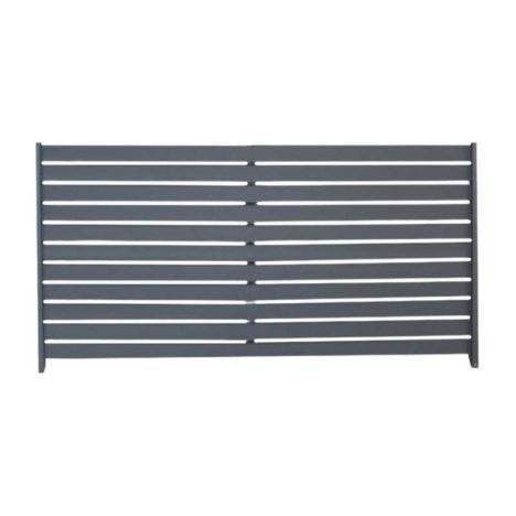Zelfbouw schutting composiet Louvre donker antraciet met antraciet alu accessoires (180 x 90 cm)