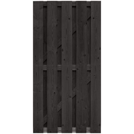 Tuindeur vuren Finch recht RVS zwart geverfd (90 x 180 cm) gezaagd schermdikte 4,5 cm