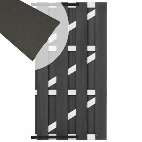 Tuindeur composiet Bari antraciet met blank aluminium frame incl. beslag (100 x 180 cm)