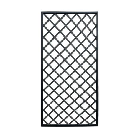 Trellis scherm Bari recht composiet met antraciet aluminium kader 90 x 180 cm