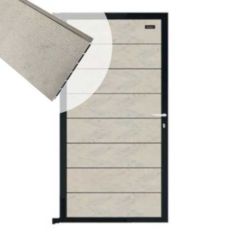 Tuindeur composiet Modular bicolor betongrijs met antraciet alu frame compleet (90 x 200 cm)