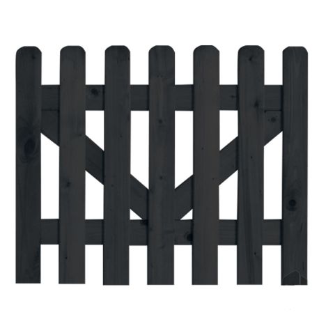 Tuinpoort vuren zwart gelakt (180 x 80 cm) geschaafd