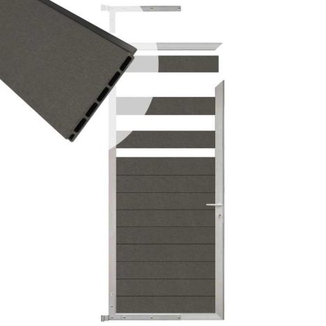 Tuindeur aluminium blank frame Mix & Match - composiet antraciet (90 x 180 cm)