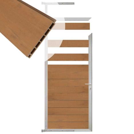 Tuindeur aluminium blank frame Mix & Match - composiet bruin gevlamd (90 x 180 cm)