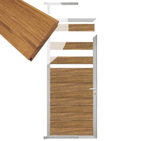 Tuindeur aluminium blank frame Mix & Match - hardhout Thermo Fraké (90 x 180 cm)