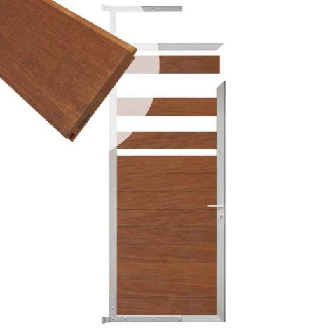 Tuindeur aluminium blank frame Mix & Match - hardhout Bamboe (90 x 180 cm)
