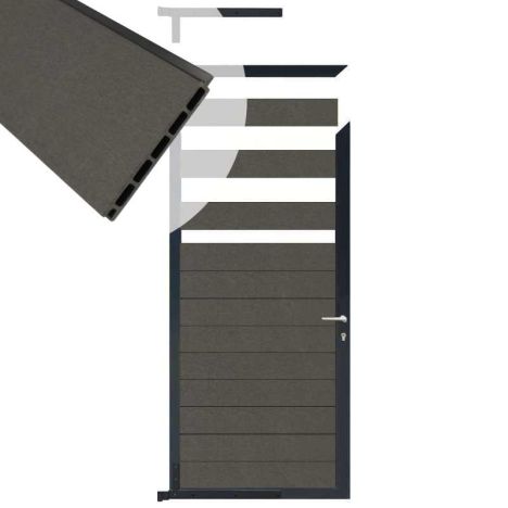 Tuindeur aluminium antraciet frame Mix & Match - composiet antraciet (90 x 180 cm)