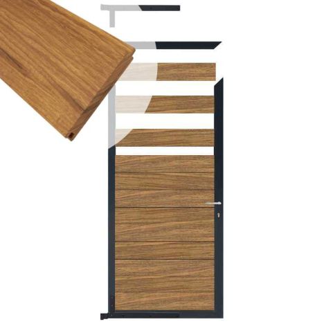 Tuindeur aluminium antraciet frame Mix & Match - hardhout Thermo Fraké (90 x 180 cm)