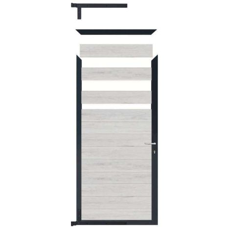 Tuindeur composiet Garda beige met antraciet alu kader (90 x 180 cm)