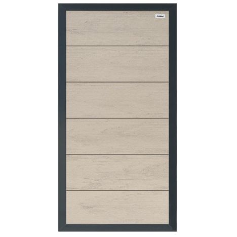 Schutting composiet Forte betongrijs met antraciet aluminium kader (90 x 180 cm)