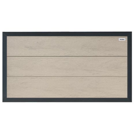 Schutting composiet laag Forte betongrijs met antraciet aluminium kader (180 x 93 cm)
