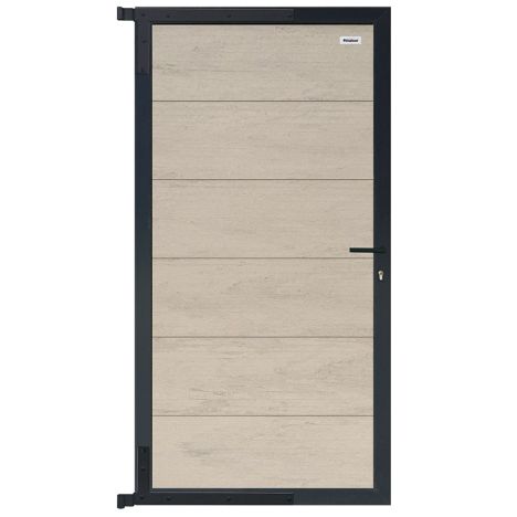 Tuindeur composiet Forte betongrijs incl. slot en antraciet aluminium kader (90 x 180 cm)