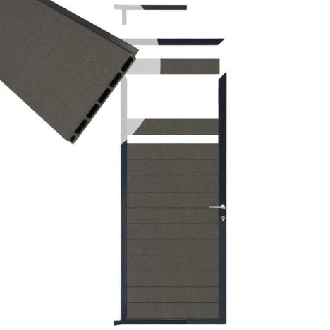 Tuindeur aluminium antraciet frame Mix & Match - composiet antraciet (90 x 200 cm)