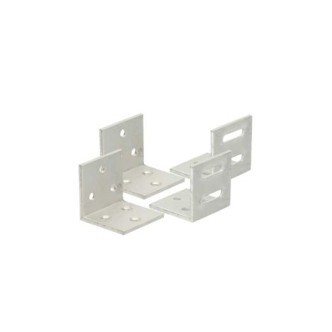 Bevestigingshoekjes - blank aluminium met schroeven - 4 stuks
