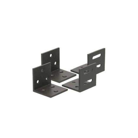 Bevestigingshoekjes - antraciet aluminium met schroeven - 4 stuks
