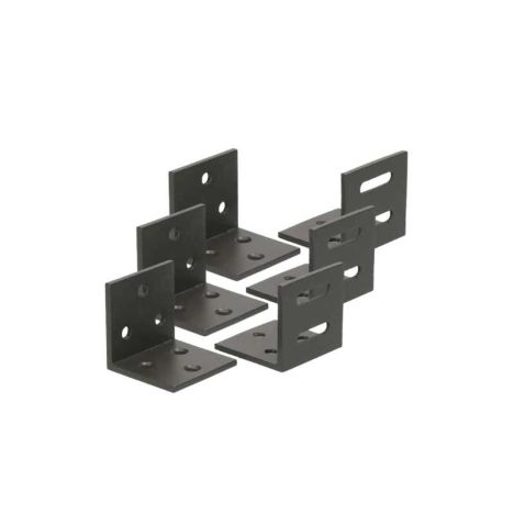 Bevestigingshoekjes - antraciet aluminium met schroeven - 6 stuks