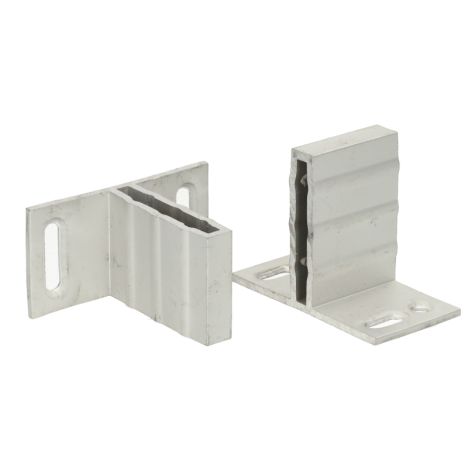 T-beslag blank aluminium voor composiet tuinschermen (6 stuks)