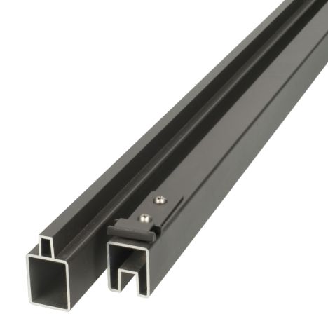 Mix & Match zelfbouwset - Onder- en bovenregel aluminium - antraciet 2 x 2,5 x 180 cm