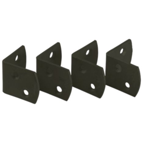 Bevestigingshoekjes tuinscherm L-beslag zwart gepoedercoat 4 stuks incl. rvs schroeven