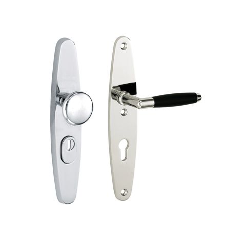 Veiligheidsset knop/kruk Forza - Justus I ovaal kerntrek links - Glans Nikkel