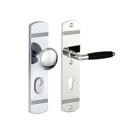 Veiligheidsset knop/kruk Forza - Jolande I rechthoekig kerntrek links - Glans Nikkel