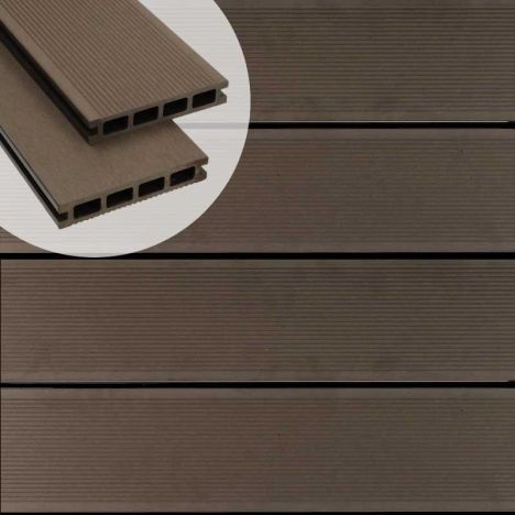 Vlonderplank composiet 2,5 x 14 cm bruin fijne ribbel/geborsteld
