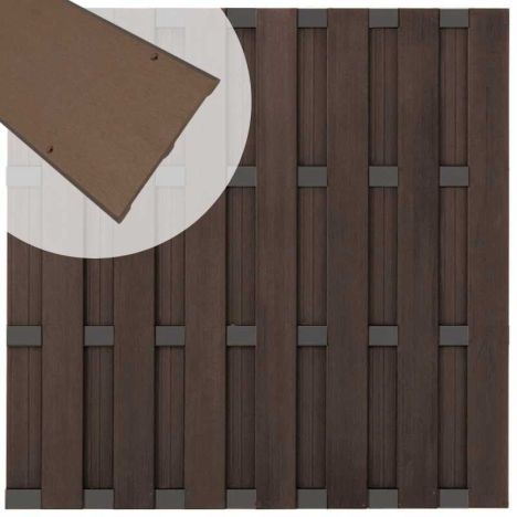 Zelfbouw schutting composiet Bari donkerbruin met antra alu accessoires (180 x 180 cm)