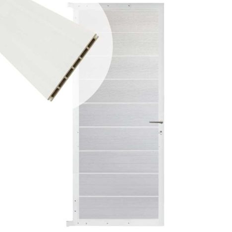 Tuindeur aluminium wit frame Modular - composiet wit (90 x 200 cm)
