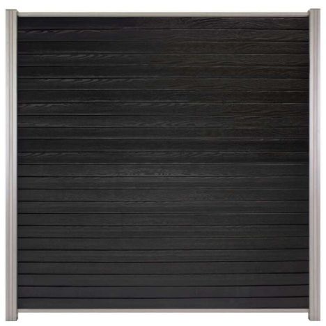 Zelfbouw schutting composiet Rhombus Double zwart - blank alu accessoires (180 x 180 cm)