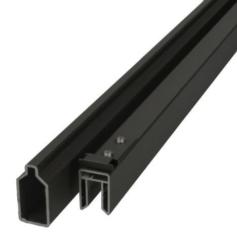 Rhombus zelfbouwset - Onder- en bovenregel aluminium - zwart 2 x 4 x 180 cm