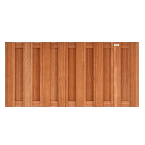 Schutting hardhout keruing halfhoog (94,3 x 180 cm) v-groef dikte 3,9 cm