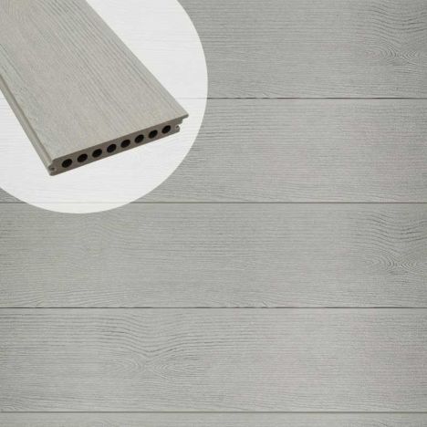 Vlonderplank composiet semi massief co-extrusie naadloos 2,1 x 14 cm Loft Grey
