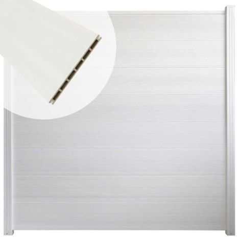 Zelfbouw schutting composiet co-ex Modular wit - wit alu accessoires (180 x 180 cm)