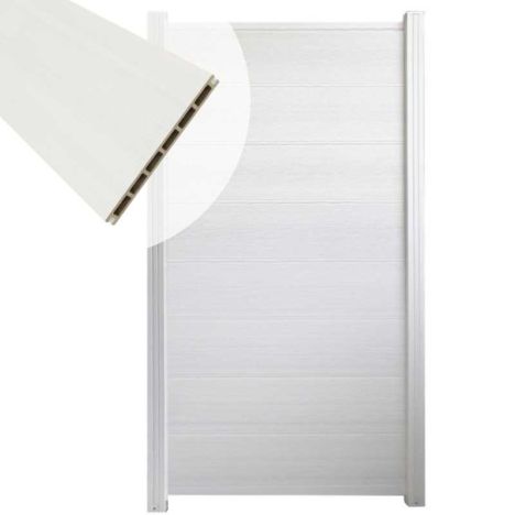Zelfbouw schutting composiet Modular wit - wit alu accessoires (90 x 180 cm)