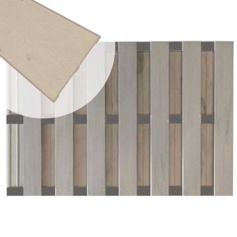 Zelfbouw schutting composiet Bari steengrijs gevlamd met antraciet alu accessoires (180 x 123 cm)