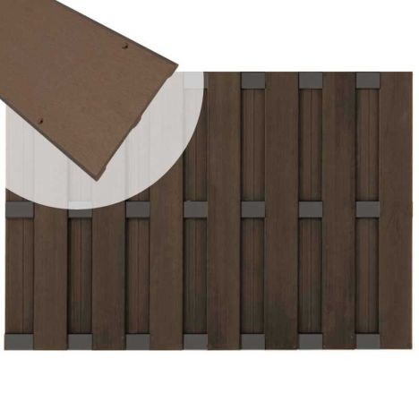 Zelfbouw schutting composiet Bari donkerbruin met antra alu accessoires (180 x 123 cm)