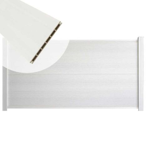 Zelfbouw schutting composiet co-ex Modular wit - wit alu accessoires (180 x 97 cm)