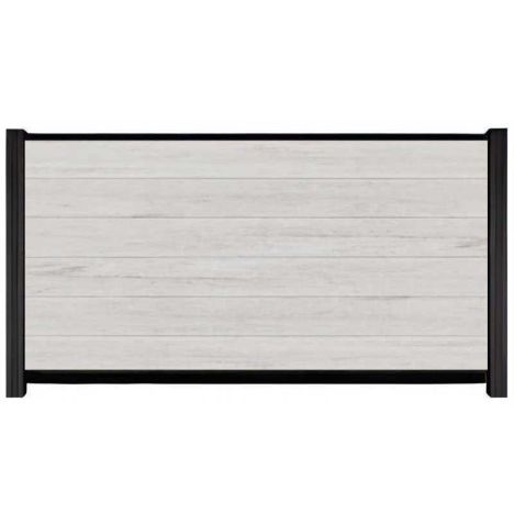 Schutting composiet co-extrusie Garda beige met zwart aluminium kader (180 x 90 cm)