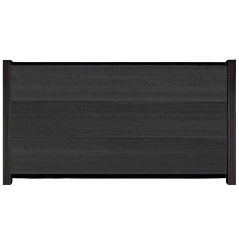 Schutting composiet co-extrusie Como antraciet met zwart aluminium kader (180 x 90 cm)