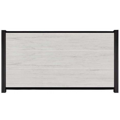 Schutting composiet co-extrusie Como beige met zwart aluminium kader (180 x 90 cm)