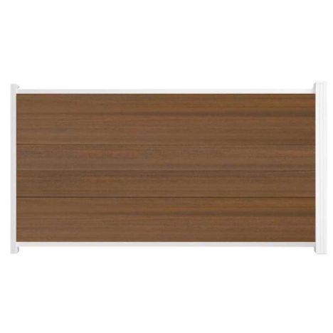 Schutting composiet co-extrusie Como teak met wit aluminium kader (180 x 90 cm)