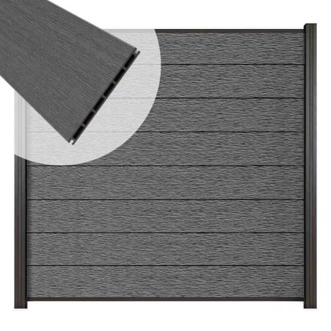 Zelfbouw schutting composiet Modular co-ex rock grey - antra alu accessoires (180x180cm)