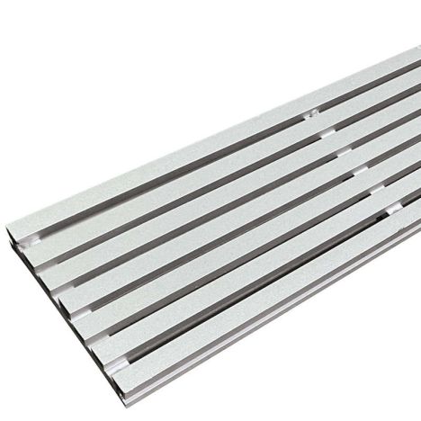 Aluminium drainagerooster 2,5 x 14,5 cm zilver (3 mtr)