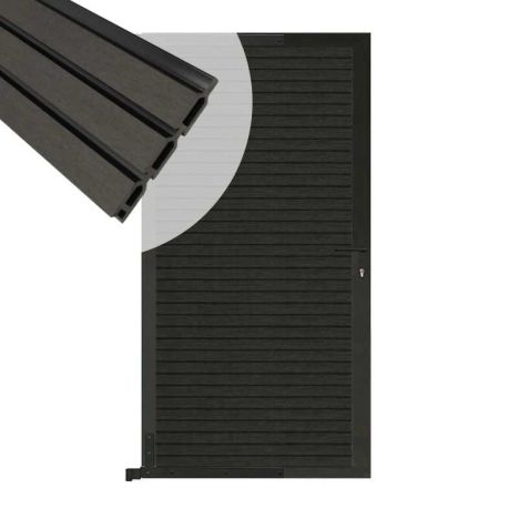 Tuindeur aluminium zwart frame Rhombus Triple - composiet antraciet (90 x 180 cm)