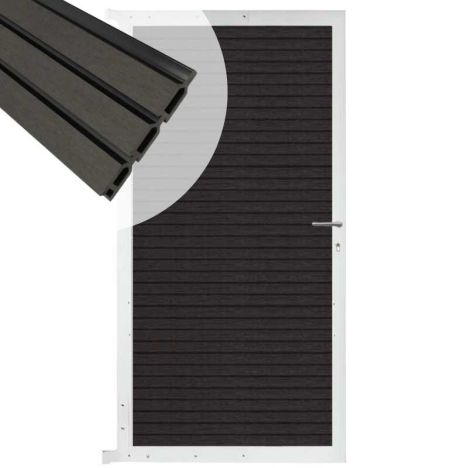 Tuindeur aluminium wit frame Rhombus Triple - composiet antraciet (90 x 180 cm)