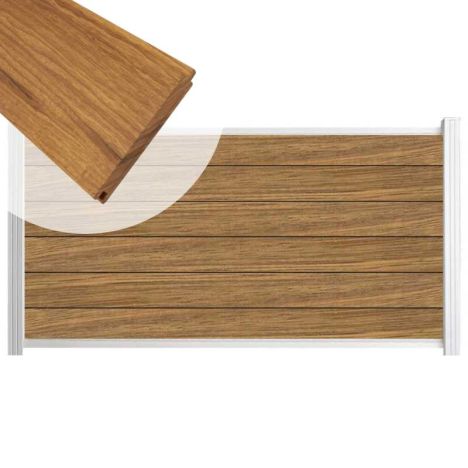 Zelfbouw schutting hardhout Mix & Match Thermo Fraké - wit alu accessoires (180 x 90 cm)